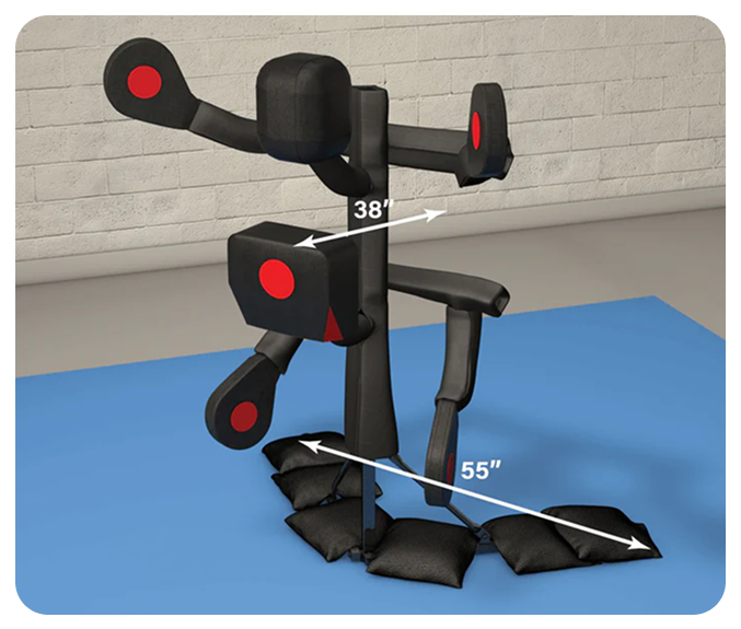 BAS System shown with approximate 55-inch width and 38-inch depth